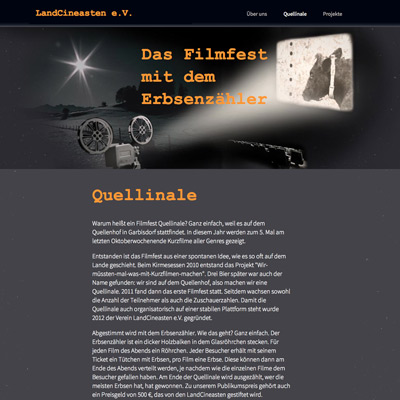 Screenshot Inhaltsseite